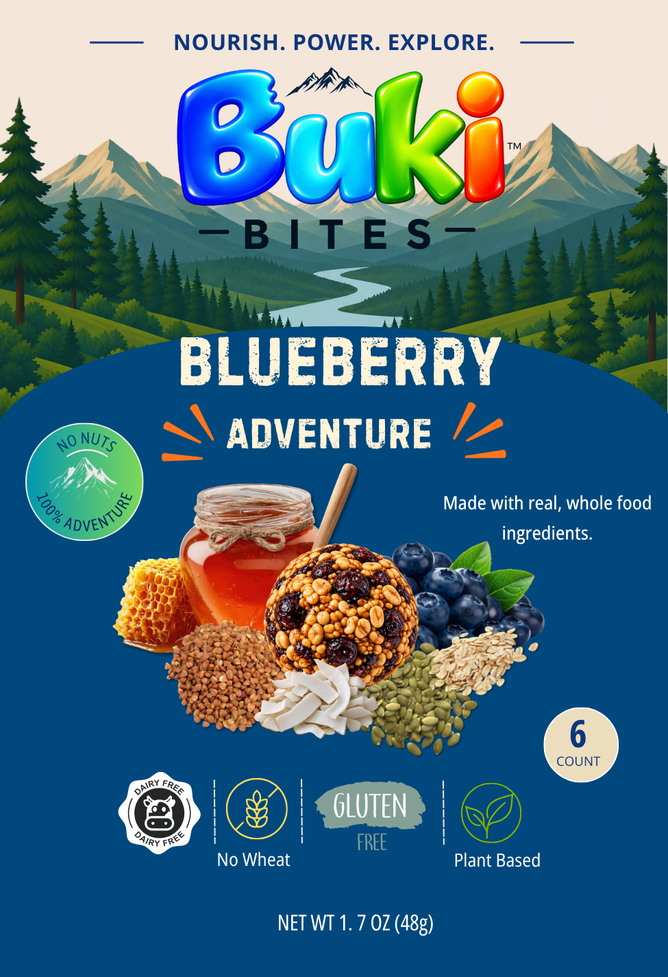 Honey Maple Blueberry 6-Count Grab & Go Pouch Front